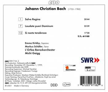 CD Johann Christian Bach: Salve Regina