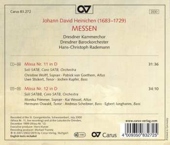 CD Johann David Heinichen: Messen: Missa Nr. 11 In D / Missa Nr. 12 In D