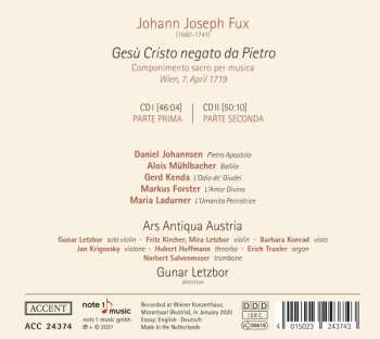 2CD Johann Joseph Fux: Gesù Cristo Negato Da Pietro
