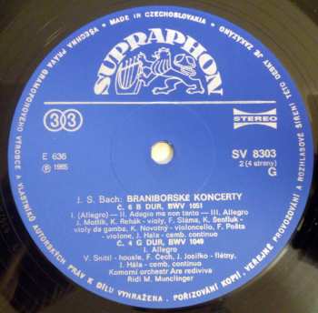 2LP/Coffret Johann Sebastian Bach: Braniborské Koncerty