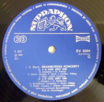 2LP/Coffret Johann Sebastian Bach: Braniborské Koncerty