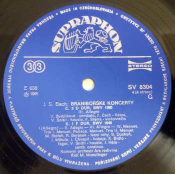 2LP/Coffret Johann Sebastian Bach: Braniborské Koncerty