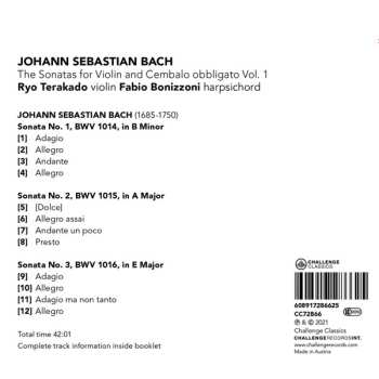 CD Johann Sebastian Bach: The Sonatas For Violin And Cembalo Obbligato Vol. 1