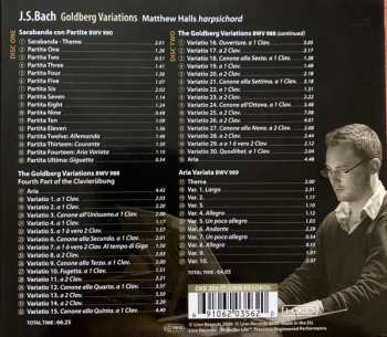 2CD Johann Sebastian Bach: Goldberg Variations • Sarabanda Con Partite • Aria Variata