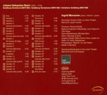CD Johann Sebastian Bach: Goldberg-Variationen BWV 988