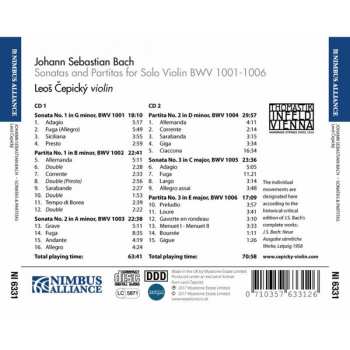 2CD Johann Sebastian Bach: Sonatas & Partitas For Solo Violin, BWV1001-1006