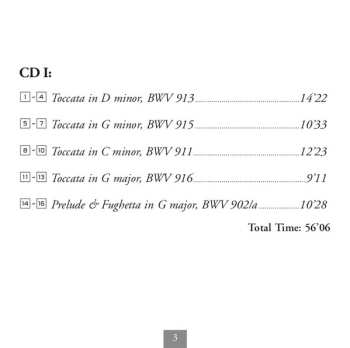 CD Johann Sebastian Bach: Toccatas, BWV 910-916, Fantasias, Preludes & Fugues, BWV 903-904, 917, BWV 944, 894, 899-902/a, 575, Pastorale, BWV 590
