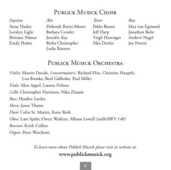 CD Johann Sebastian Bach: Cantatas BWV 62, 45, 192, 140