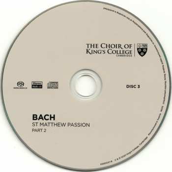 Coffret/3SACD Johann Sebastian Bach: St Matthew Passion