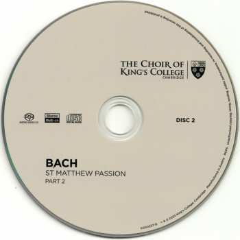 Coffret/3SACD Johann Sebastian Bach: St Matthew Passion