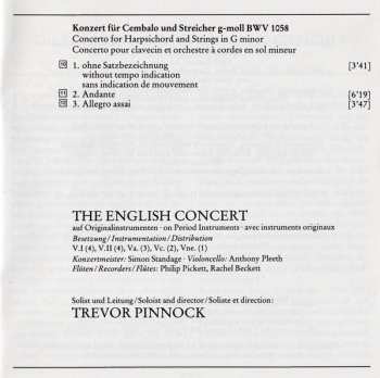 CD Johann Sebastian Bach: Konzerte Für Cembalo Und Streicher = Concertos For Harpsichord And Strings = Concertos Pour Clavecin Et Orchestre À Cordes BWV 1055 · 1056 ·1057 · 1058