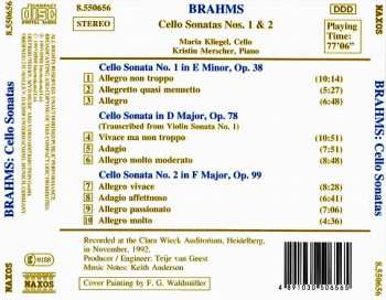 CD Johannes Brahms: Cello Sonatas No. 1, Op. 38 · No. 2, Op. 99 / Cello Sonata, Op. 78 (Transcribed From Violin Sonata No. 1, Op. 78)