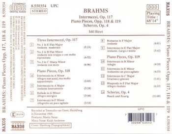 CD Johannes Brahms: Intermezzi, Op. 117 / Piano Pieces, Opp. 118 & 119, Scherzo, Op.4