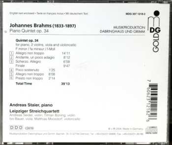 CD Johannes Brahms: Piano Quintet Op 34