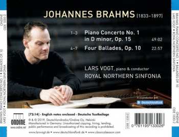 CD Johannes Brahms: Piano Concerto No. 1 / Four Ballades