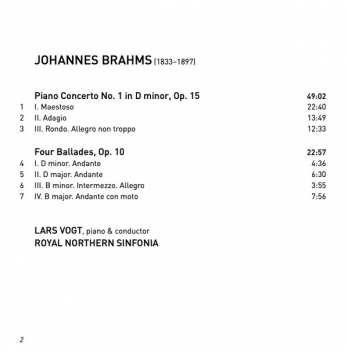 CD Johannes Brahms: Piano Concerto No. 1 / Four Ballades