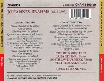 2CD Johannes Brahms: Piano Quartets Op. 25 In G Minor, Op. 26 In A, Op. 60 In C Minor
