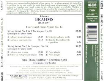 CD Johannes Brahms: Four Hand Piano Music Vol. 13 - String Sextets Nos. 1 and 2