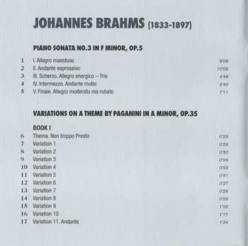 CD Johannes Brahms: Sonata Op.5 - Variations On A Theme By Paganini