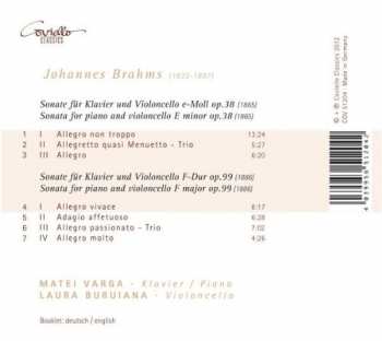CD Johannes Brahms: Sonatas For Piano And Violoncello Op. 38 And Op. 99