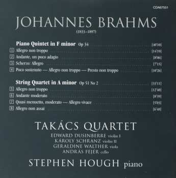 CD Johannes Brahms: String Quartet Op. 51 No. 2 • Piano Quintet Op. 34