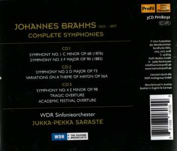 3CD Johannes Brahms: Symphonies 1-4 Hadyn Variations Ouvertures