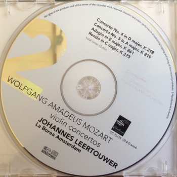 2CD Wolfgang Amadeus Mozart: Violin Concertos, La Borea Amsterdam.