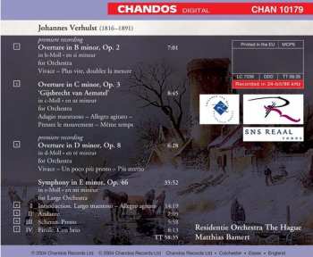 CD Johannes Verhulst: Symphony In E Minor, Overtures