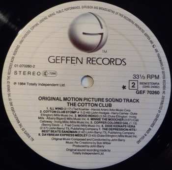 LP John Barry: The Cotton Club (Original Motion Picture Sound Track)