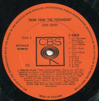 LP John Barry: Theme From The Persuaders!
