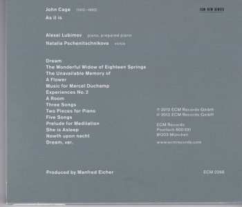 CD Alexei Lubimov: As It Is