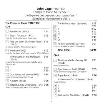 3CD John Cage: Complete Piano Music Vol. 1 - The Prepared Piano 1940-1952