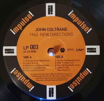 5LP/Coffret John Coltrane: 1963: New Directions