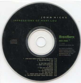 CD John Hicks: Impressions Of Mary Lou