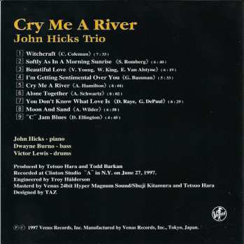 CD John Hicks Trio: Cry Me A River