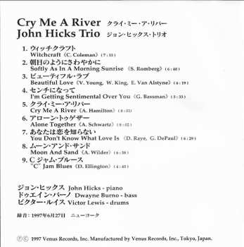 CD John Hicks Trio: Cry Me A River