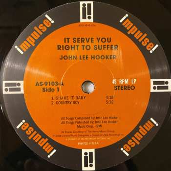 2LP John Lee Hooker: It Serve You Right To Suffer