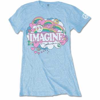Merch John Lennon: Femmes T-shirt Rainbows, Love & Peace 