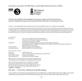 SACD The BBC National Orchestra Of Wales: Sixteen Sunrises; Symphony No. 5; Concertante Variations