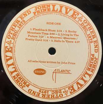4LP/Coffret John Prine: Live At The Other End Dec. 1975 LTD