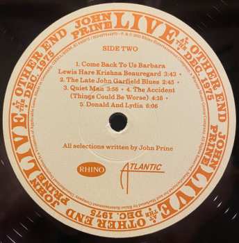 4LP/Coffret John Prine: Live At The Other End Dec. 1975 LTD