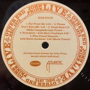 4LP/Coffret John Prine: Live At The Other End Dec. 1975 LTD