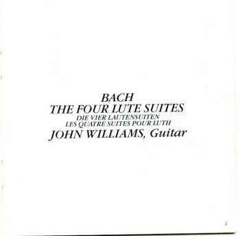 CD Johann Sebastian Bach: The Four Lute Suites