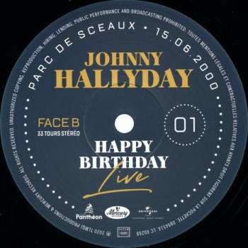 4LP/Coffret Johnny Hallyday: Happy Birthday Live - Parc De Sceaux 15.06.2000 LTD | NUM