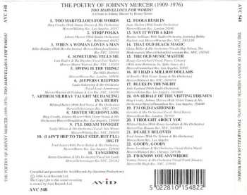 CD Johnny Mercer: The Poetry Of Johnny Mercer (1909-1976) Too Marvellous For Words!