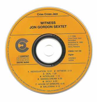 CD Jon Gordon Sextet: Witness