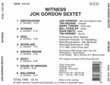CD Jon Gordon Sextet: Witness