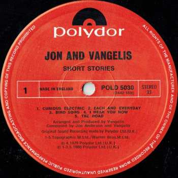 LP Jon & Vangelis: Short Stories