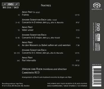 SACD Jörgen van Rijen: Fratres • Part & Bach