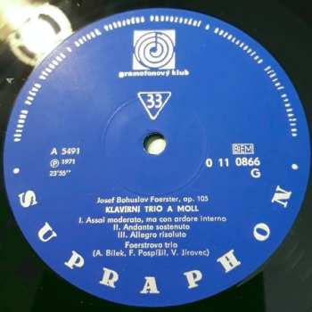 LP Josef Bohuslav Foerster: Klavírní Tria